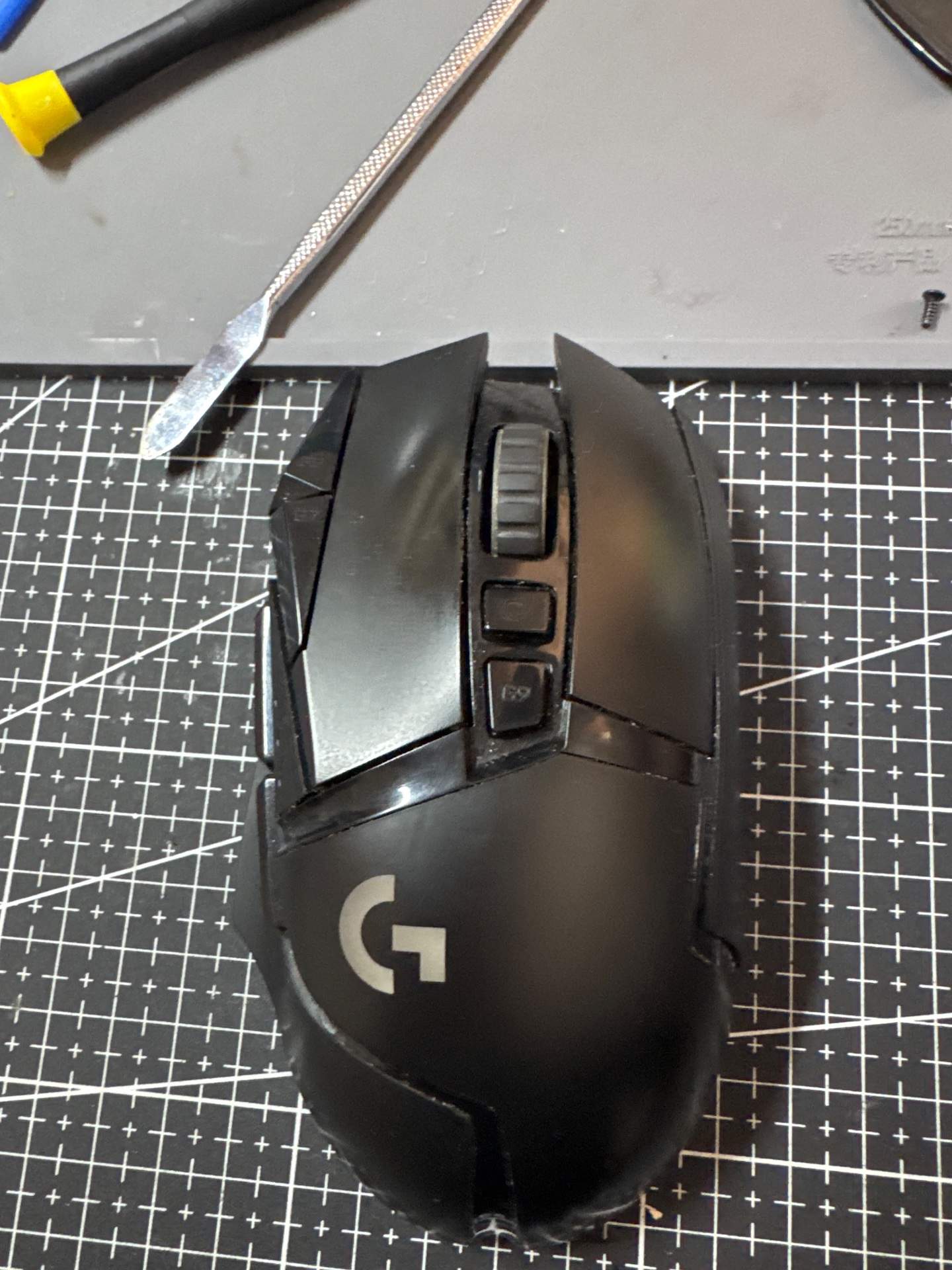 罗技 g502无线版更换左右微动-欧姆龙左红右蓝 实拍图