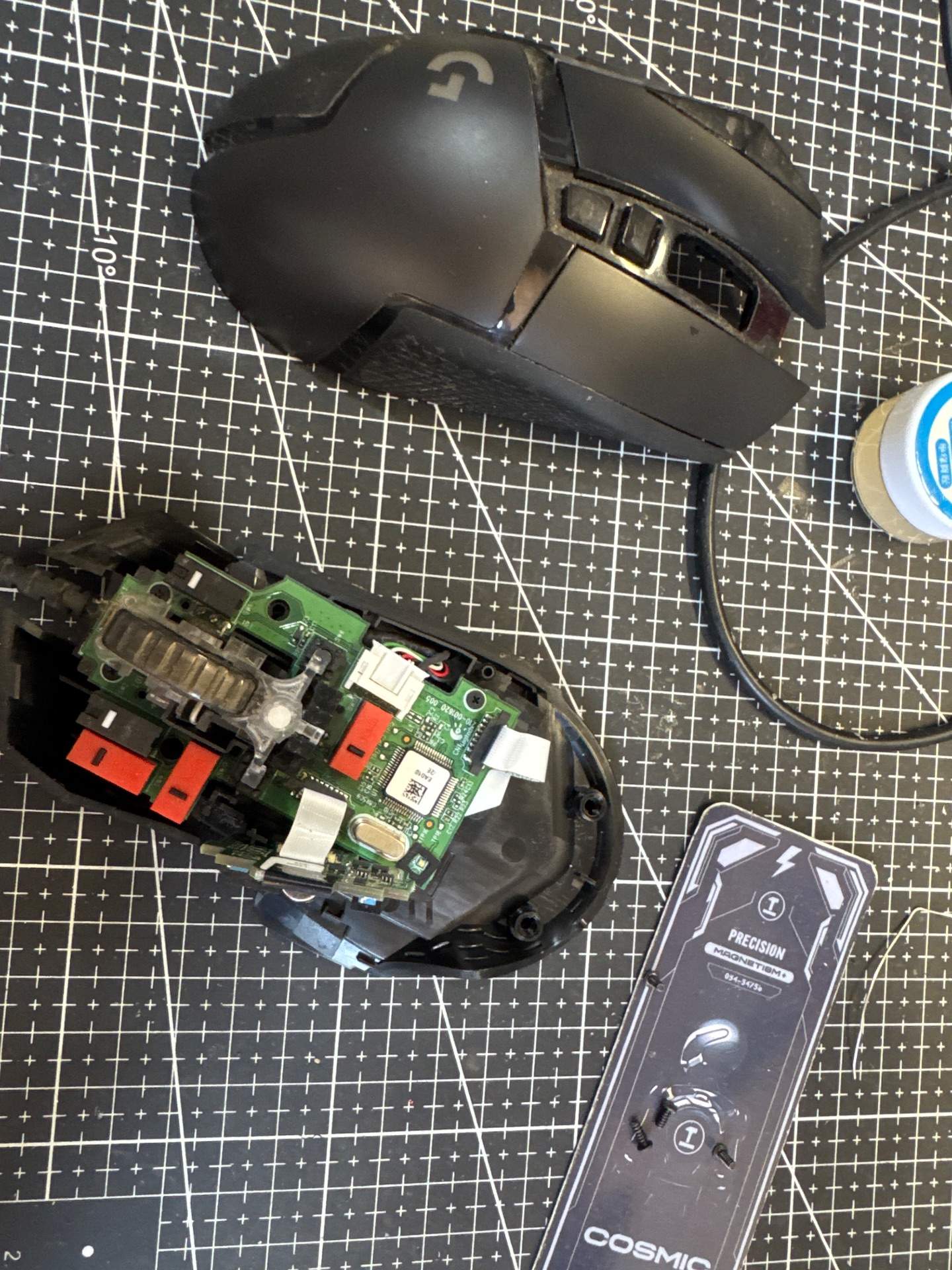 美加狮rat6+喷了WD40，导致传感器损坏，结果光标不动了 实拍图