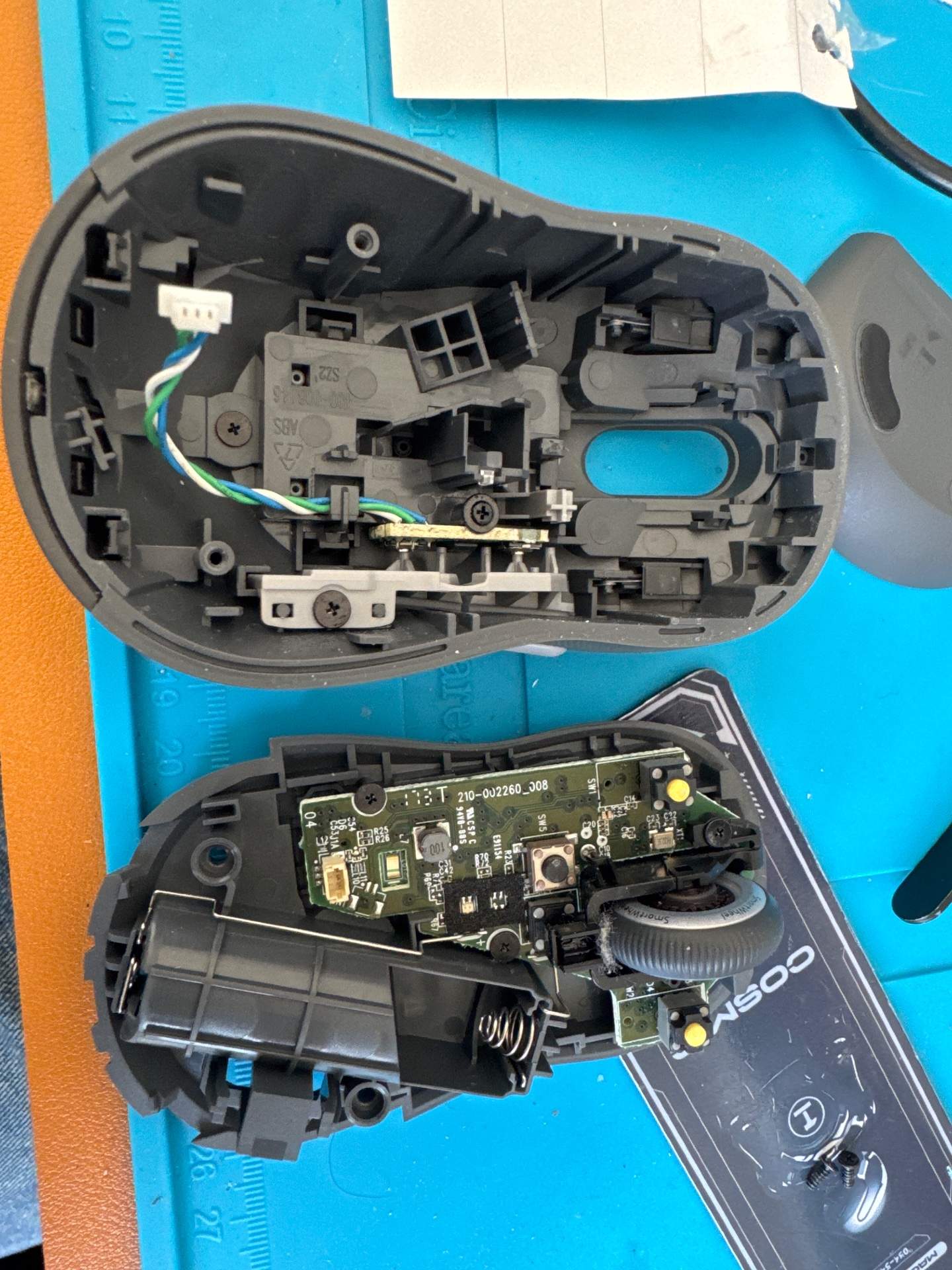 M750左键微动坏了更换左右微动 实拍图