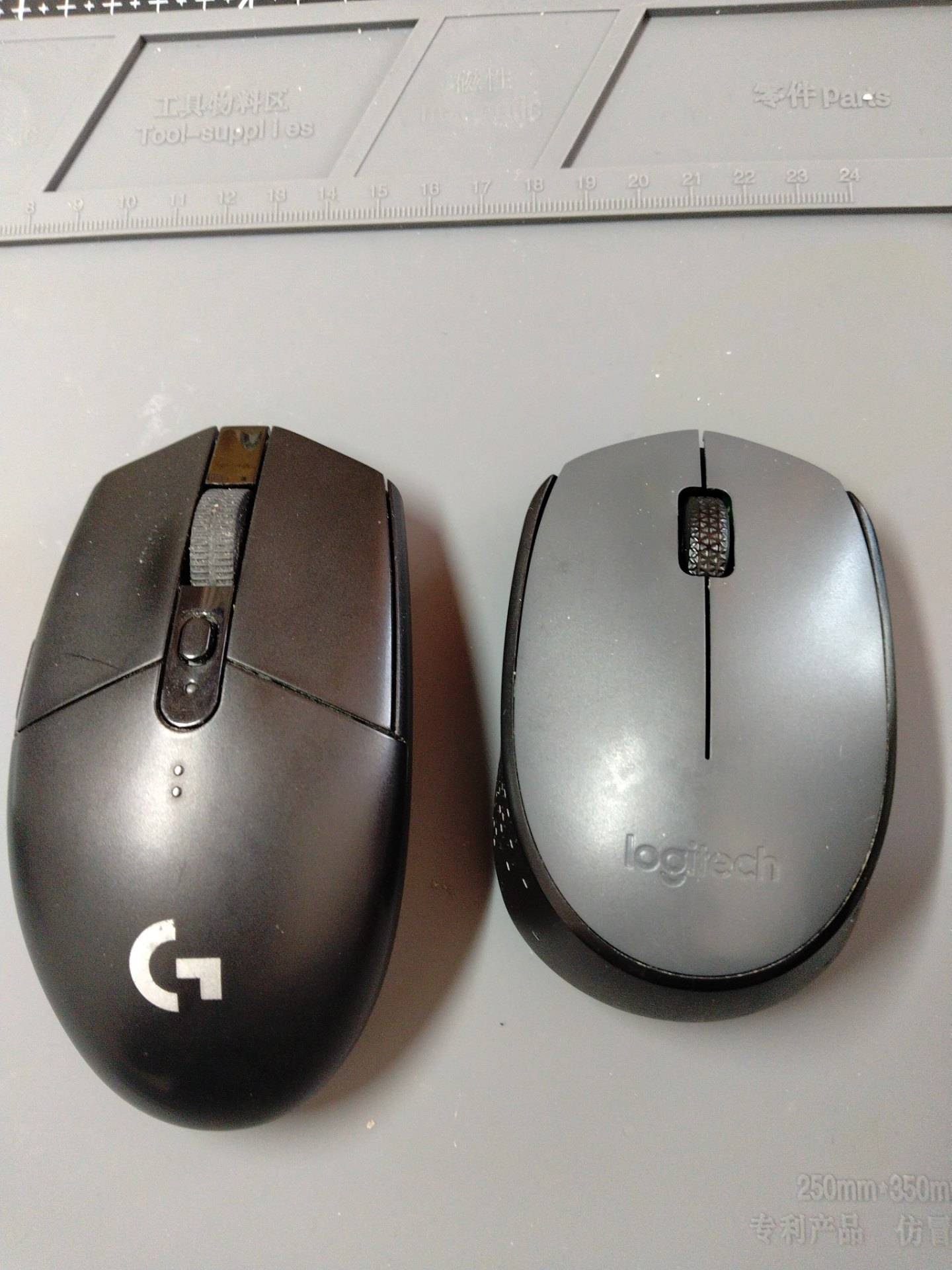 罗技G304和M170一起更换编码器 实拍图