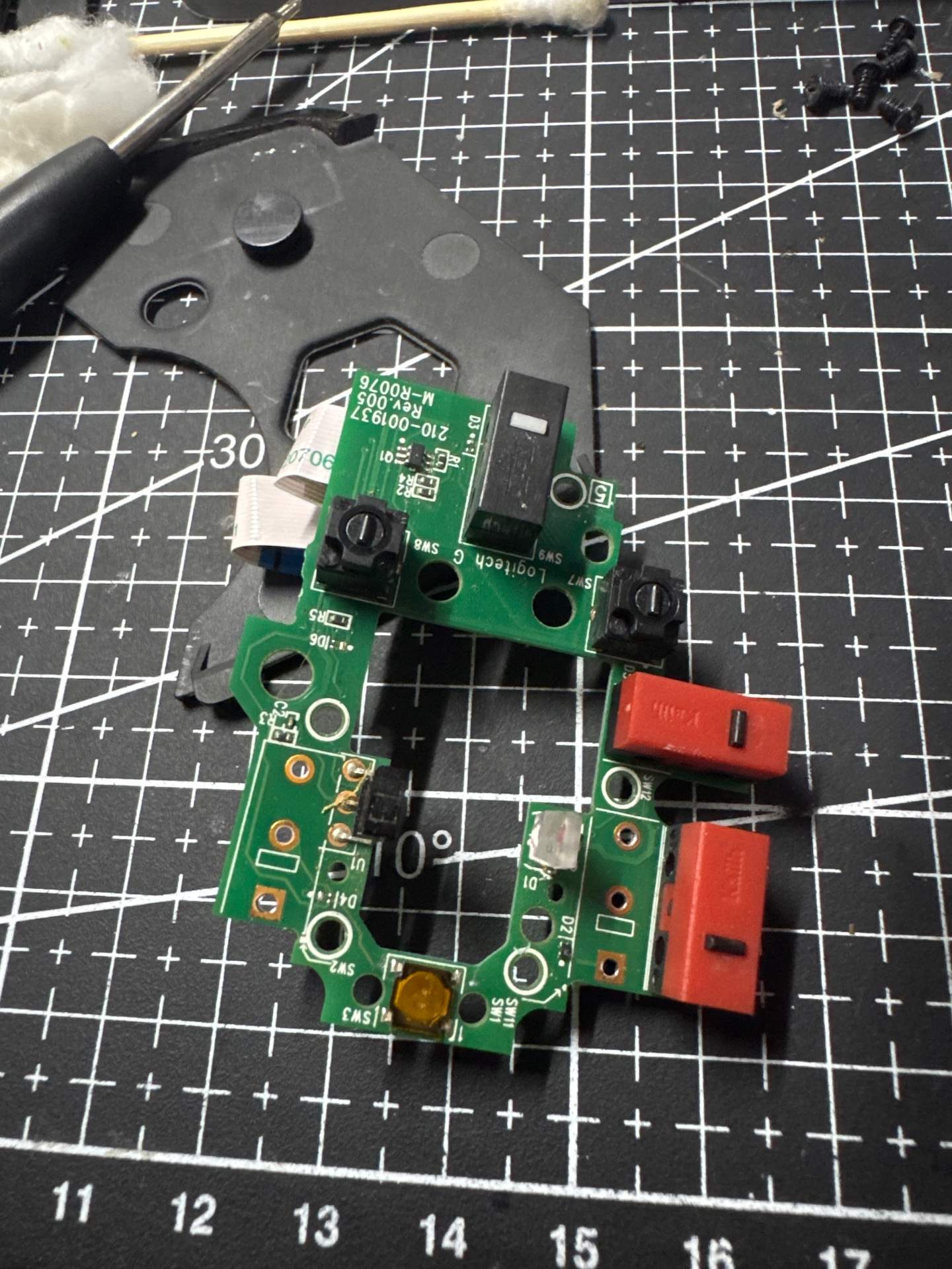 罗技 G603 更换滚轮+更换编码器 实拍图
